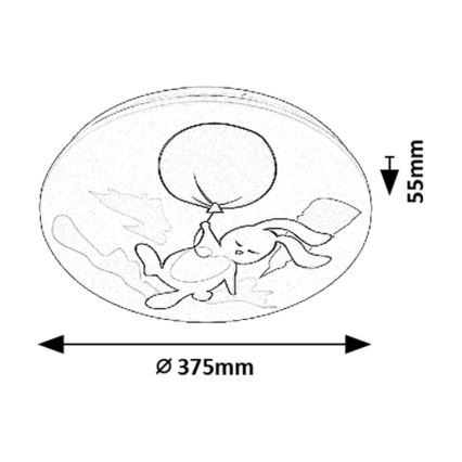 Rabalux - LED дитячий стельовий світильник LED/24 Вт/230 В 3000 К діаметр 37,5 см
