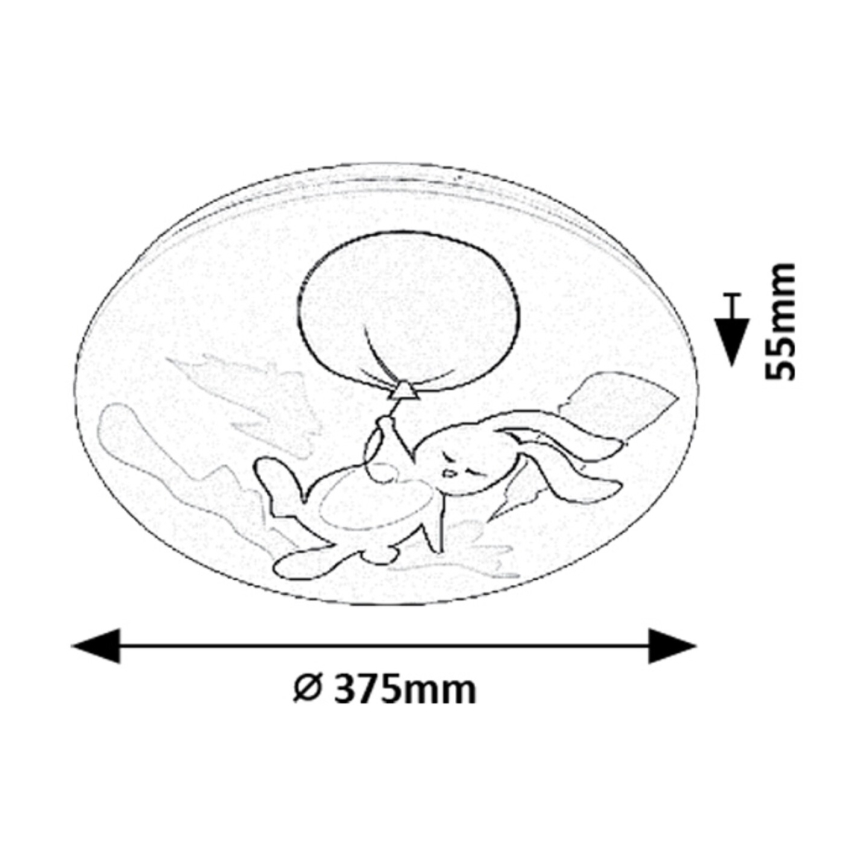 Rabalux - LED дитячий стельовий світильник LED/24 Вт/230 В 3000 К діаметр 37,5 см