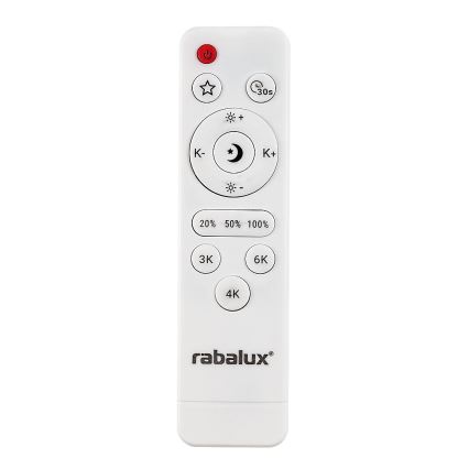Rabalux - Светодиодный диммируемый потолочный светильник LED/20W/230V 3000-6500K, диаметр 38,5 см, чёрный + пульт дистанционного управления