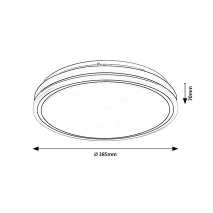 Rabalux - Светодиодный диммируемый потолочный светильник LED/20W/230V 3000-6500K, диаметр 38,5 см, чёрный + пульт дистанционного управления