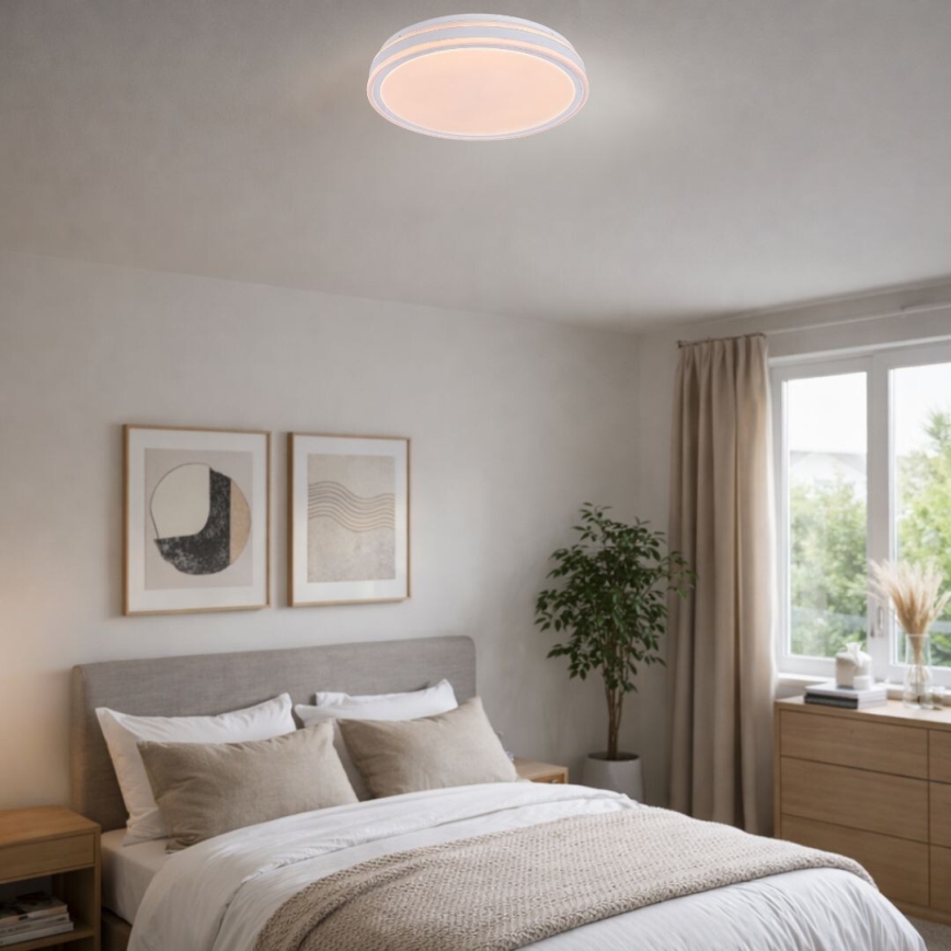 Rabalux - диммируемый потолочный LED-светильник, 23 Вт, 230 В, 3000-6500 К, диаметр 38,5 см, белый, с пультом дистанционного управления