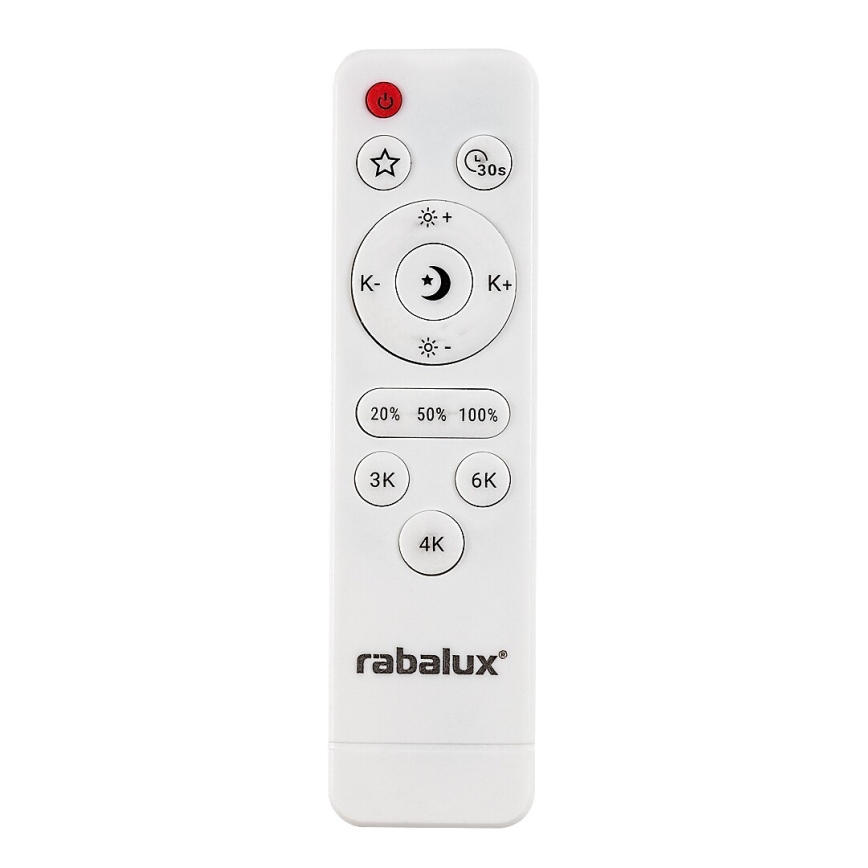 Rabalux - LED стельовий світильник з регулюванням яскравості LED/23W/230V 3000-6500K діам. 38,5 cm білий + пульт дистанційного керування
