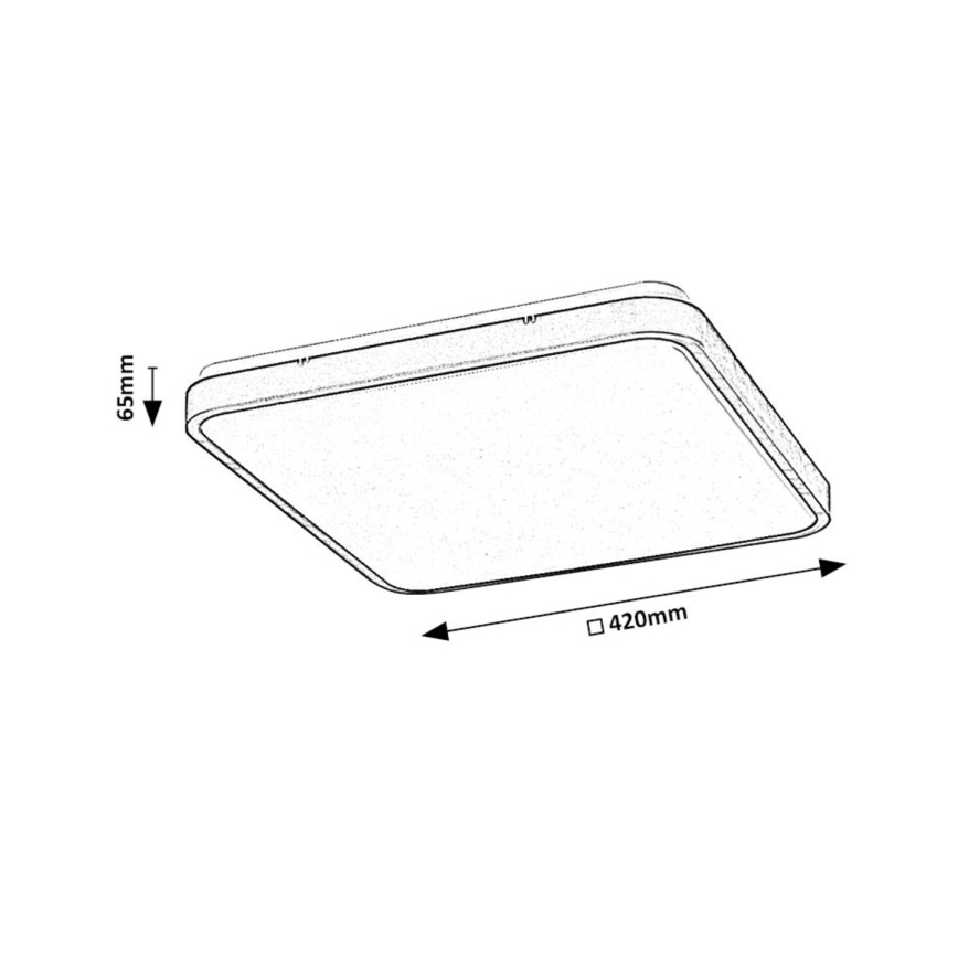 Rabalux - Світлодіодний стельовий світильник для ванної кімнати LED/36W/230V 3000/4000/6000K IP44 42x42 cm білий