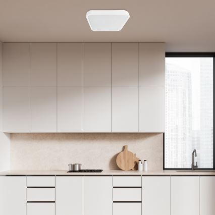 Rabalux - Стельовий LED світильник для ванної з регулюванням яскравості LED/36W/230V 3000-6000K IP44 42x42 cm білий + пульт дистанційного керування