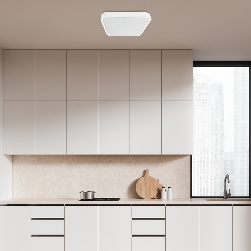 Rabalux - Стельовий LED світильник для ванної з регулюванням яскравості LED/36W/230V 3000-6000K IP44 42x42 cm білий + пульт дистанційного керування