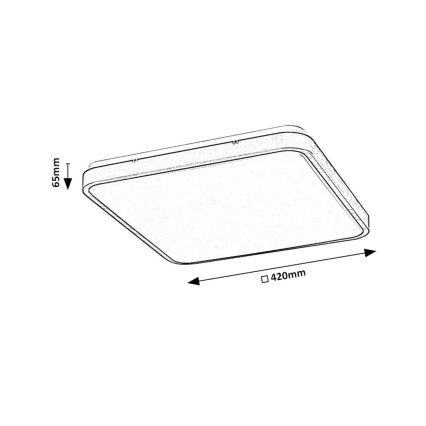 Rabalux - Стельовий LED світильник для ванної з регулюванням яскравості LED/36W/230V 3000-6000K IP44 42x42 cm білий + пульт дистанційного керування