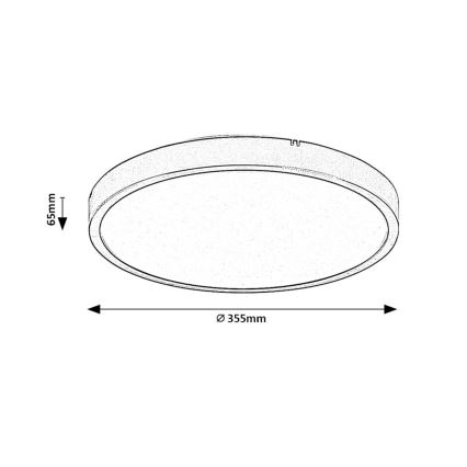 Rabalux - Стельовий LED світильник для ванної з регулюванням яскравості LED/24W/230V 3000-6000K IP44 діаметр 35,5 cm білий + пульт дистанційного керування