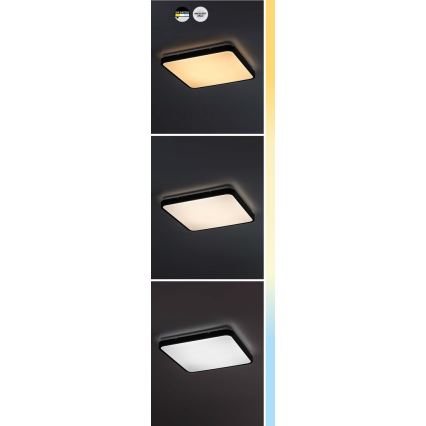 Rabalux - Светодиодный потолочный светильник для ванной комнаты LED/24W/230V 3000/4000/6000K IP44 29x29 см черный