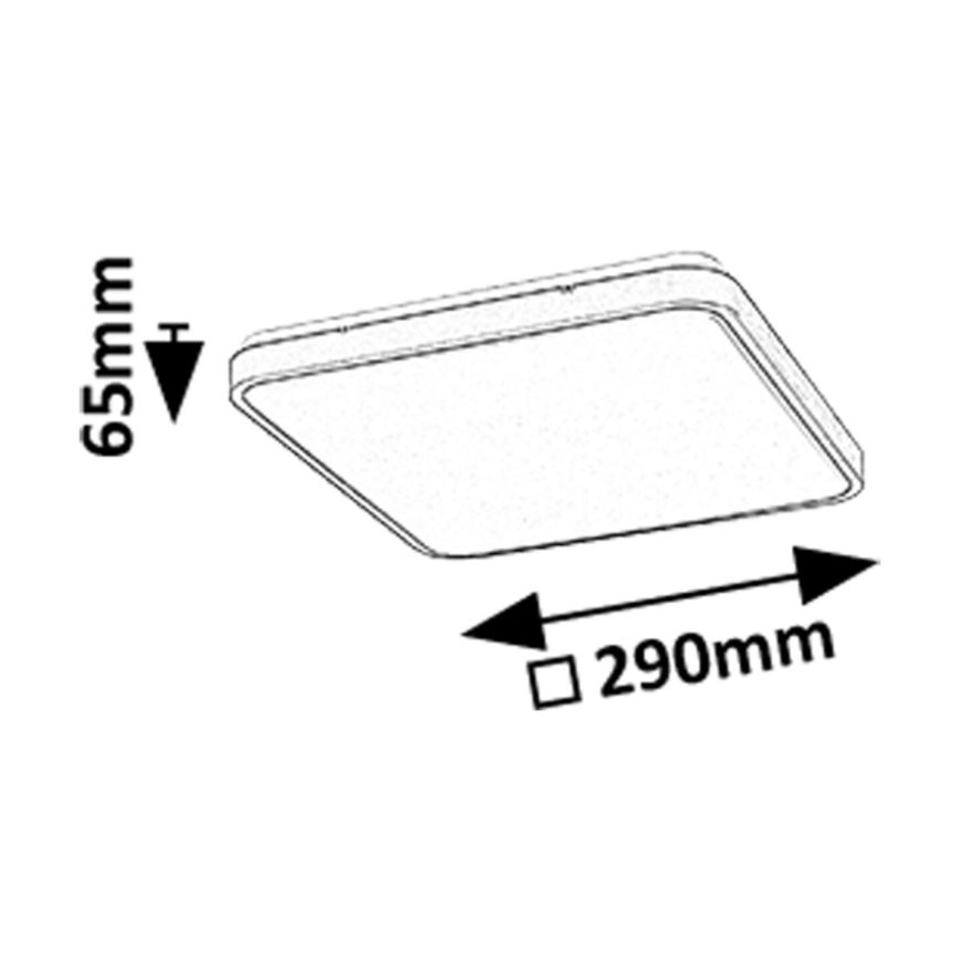 Rabalux - Світлодіодний стельовий світильник для ванної кімнати LED/24W/230V 3000/4000/6000K IP44 29x29 cm чорний