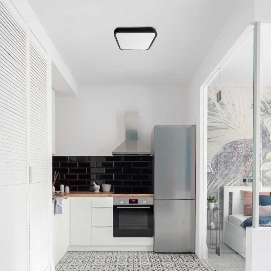 Rabalux - Світлодіодний стельовий світильник для ванної кімнати LED/36W/230V 3000/4000/6000K IP44 42x42 cm чорний
