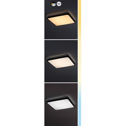 Rabalux - Світлодіодний стельовий світильник для ванної кімнати LED/36W/230V 3000/4000/6000K IP44 42x42 cm чорний