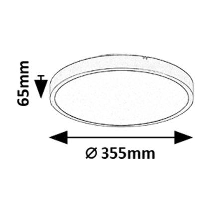 Rabalux - Светодиодный потолочный светильник для ванной комнаты с регулированием яркости LED/24W/230V 3000-6000K IP44 диаметр 35,5 см черный + дистанционное управление
