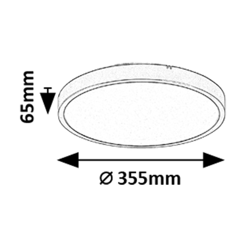 Rabalux - Светодиодный потолочный светильник для ванной комнаты с регулированием яркости LED/24W/230V 3000-6000K IP44 диаметр 35,5 см черный + дистанционное управление