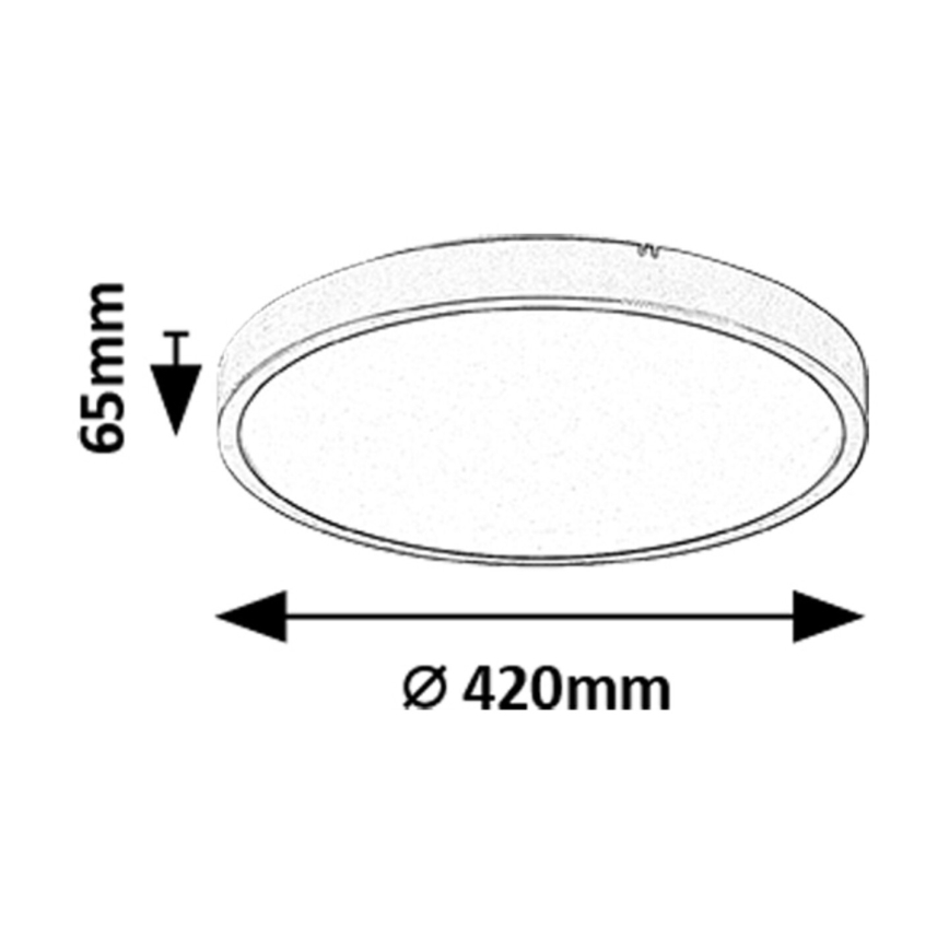 Rabalux - Светодиодный потолочный светильник для ванной комнаты LED/36W/230V 3000/4000/6000K IP44 диаметр 42 см черный