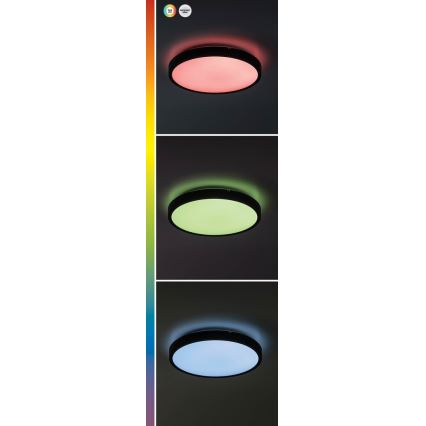 Rabalux - Светодиодный RGB регулируемый потолочный светильник для ванной LED/36W/230V 3000-6000K Wi-Fi Tuya IP44 диаметр 42 см черный