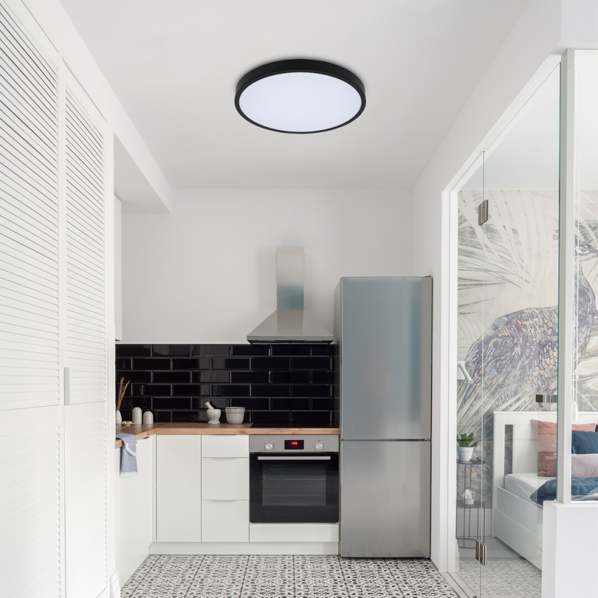 Rabalux - LED RGB Стельовий світильник для ванної з регулюванням яскравості LED/36W/230V 3000-6000K Wi-Fi Tuya IP44 діаметр 42 cm чорний + пульт дистанційного керування