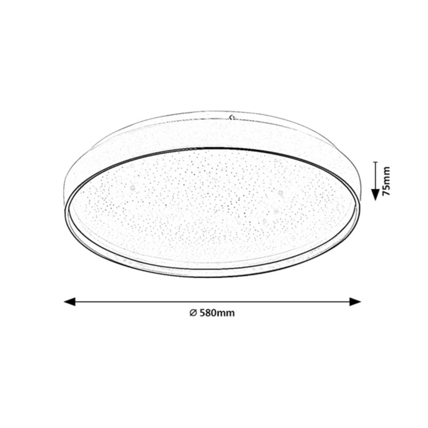 Rabalux - Диммируемый потолочный светильник LED/60 Вт/230 В 3000-6500 К диам. 58 см + пульт дистанционного управления