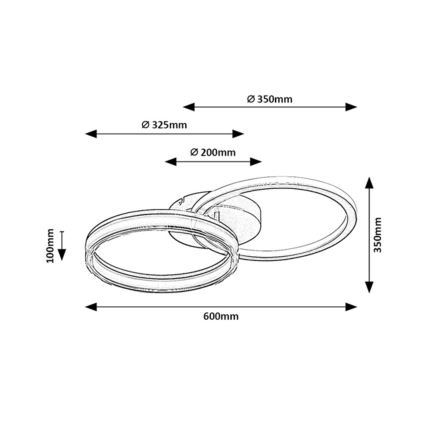 Rabalux - Светодиодный диммируемый потолочный светильник LED/38Вт/230В 3000–6500К 60×35 см + пульт дистанционного управления