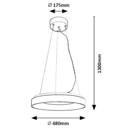 Rabalux - Светодиодная подвесная люстра с регулированием яркости LED/38W/230V 3000-6500K черный + дистанционное управление