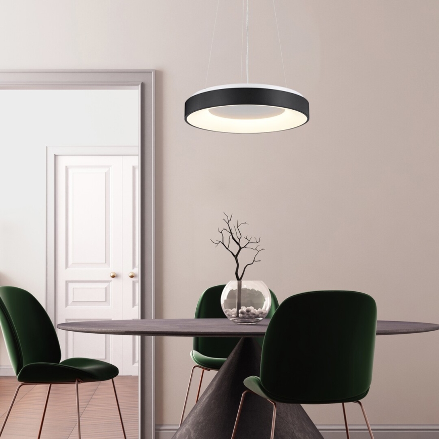 Rabalux - Світлодіодна підвісна люстра з регулюванням яскравості LED/38W/230V 3000-6500K чорний + пульт дистанційного керування