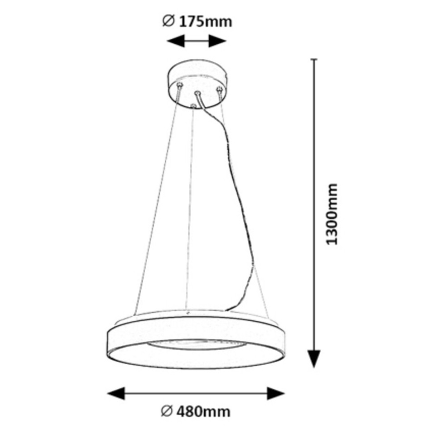 Rabalux - Светодиодная подвесная люстра с регулированием яркости LED/38W/230V 3000-6500K белый + дистанционное управление