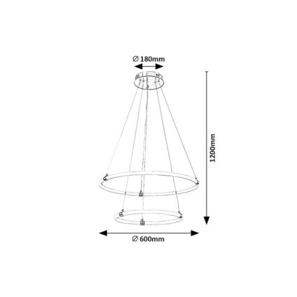 Rabalux - Светодиодная подвесная люстра с регулированием яркости LED/55W/230V + дистанционное управление