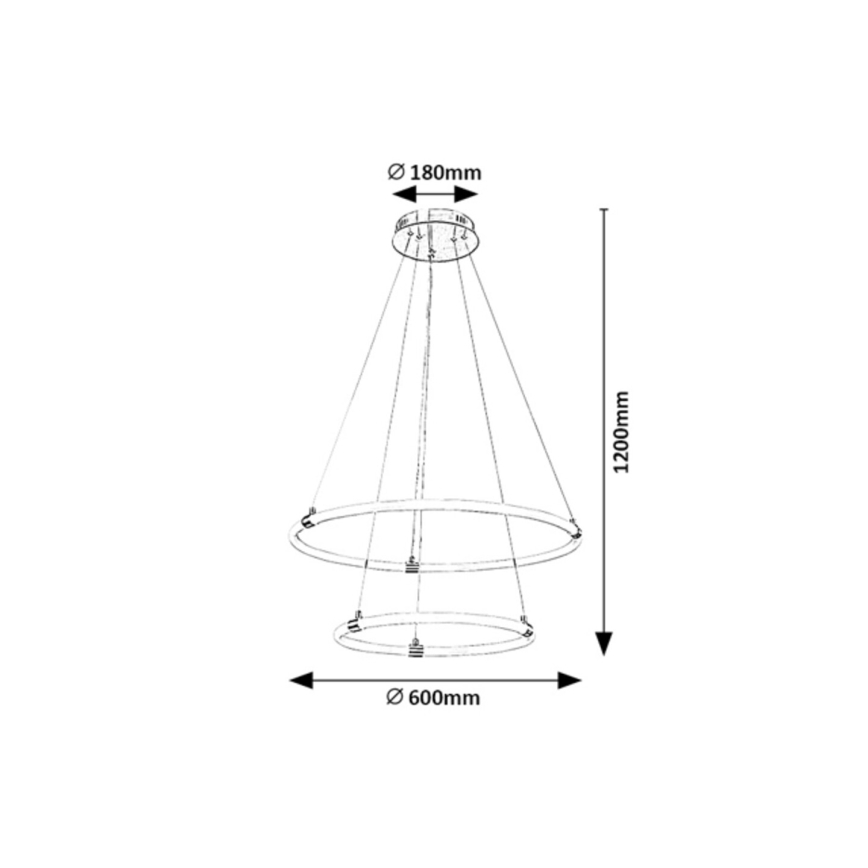 Rabalux - Светодиодная подвесная люстра с регулированием яркости LED/55W/230V + дистанционное управление