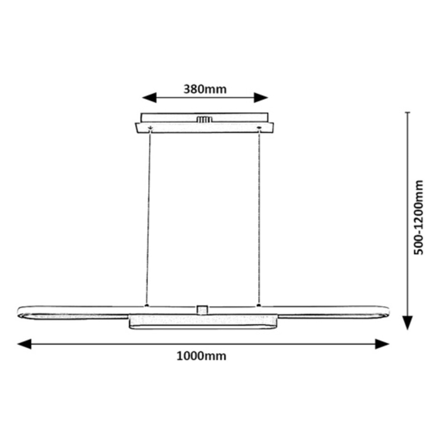 Rabalux - Светодиодная подвесная люстра LED/48W/230V 4000K черный