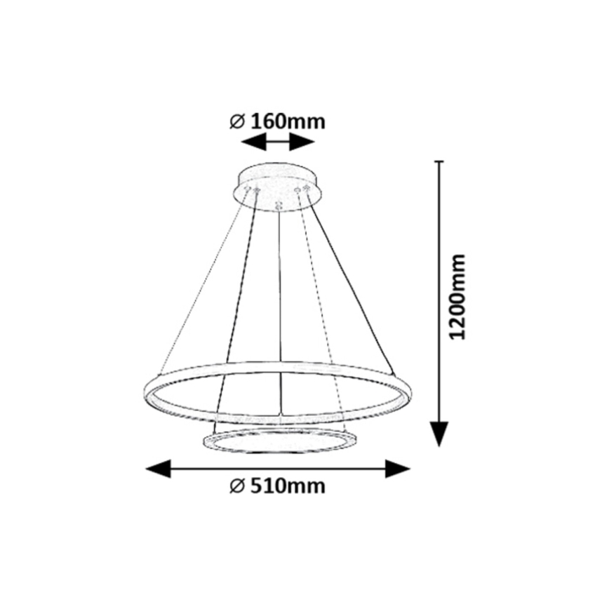 Rabalux - Светодиодная подвесная люстра с регулированием яркости LED/42W/230V 3000-6500K + дистанционное управление