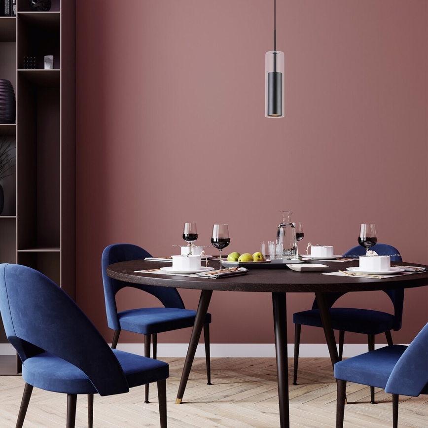 Rabalux - Підвісна люстра 1xGU10/50W/230V прозорий/чорний