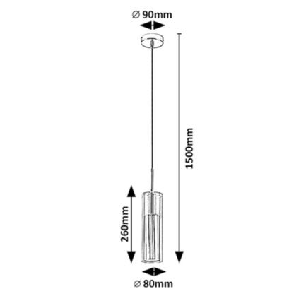 Rabalux - Подвесная люстра 1xGU10/50W/230V прозрачный/черный