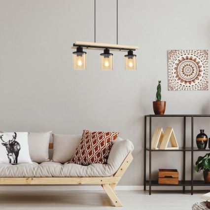 Rabalux - Люстра на тросі 3xE27/25W/230V сосна