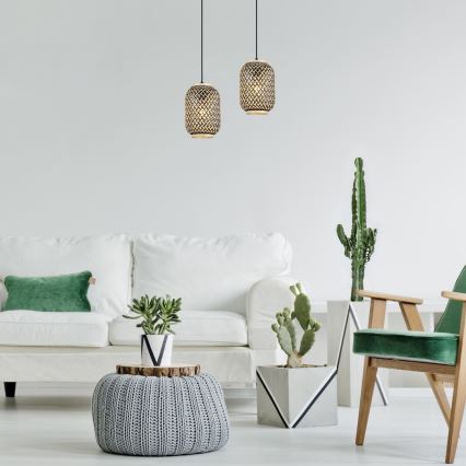 Rabalux - Люстра на тросі 1xE27/40W/230V ротанг