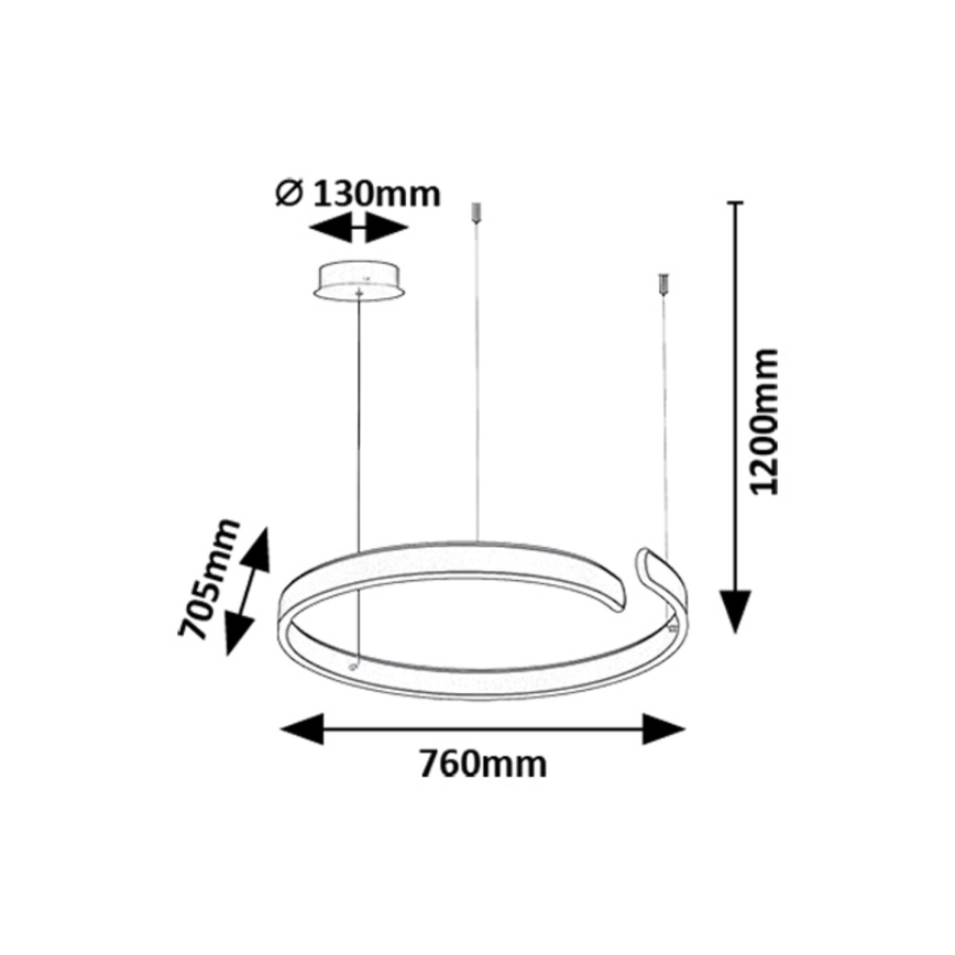 Rabalux - Светодиодная подвесная люстра LED/45W/230V 3000/4000/6500K
