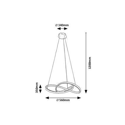 Rabalux - Светодиодная подвесная люстра LED/36W/230V 3000K золотистый