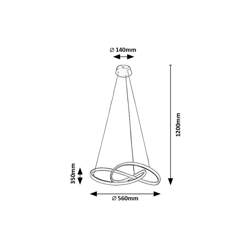 Rabalux - Светодиодная подвесная люстра LED/36W/230V 3000K золотистый