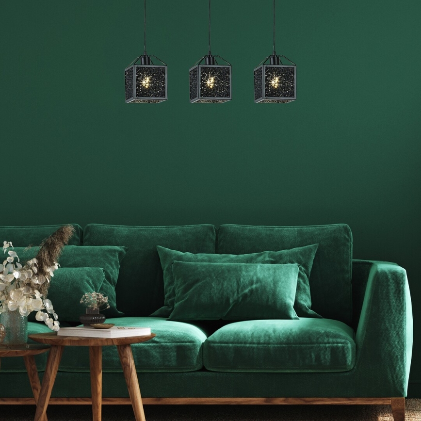 Rabalux - Підвісна люстра 3xE27/40W/230V чорний