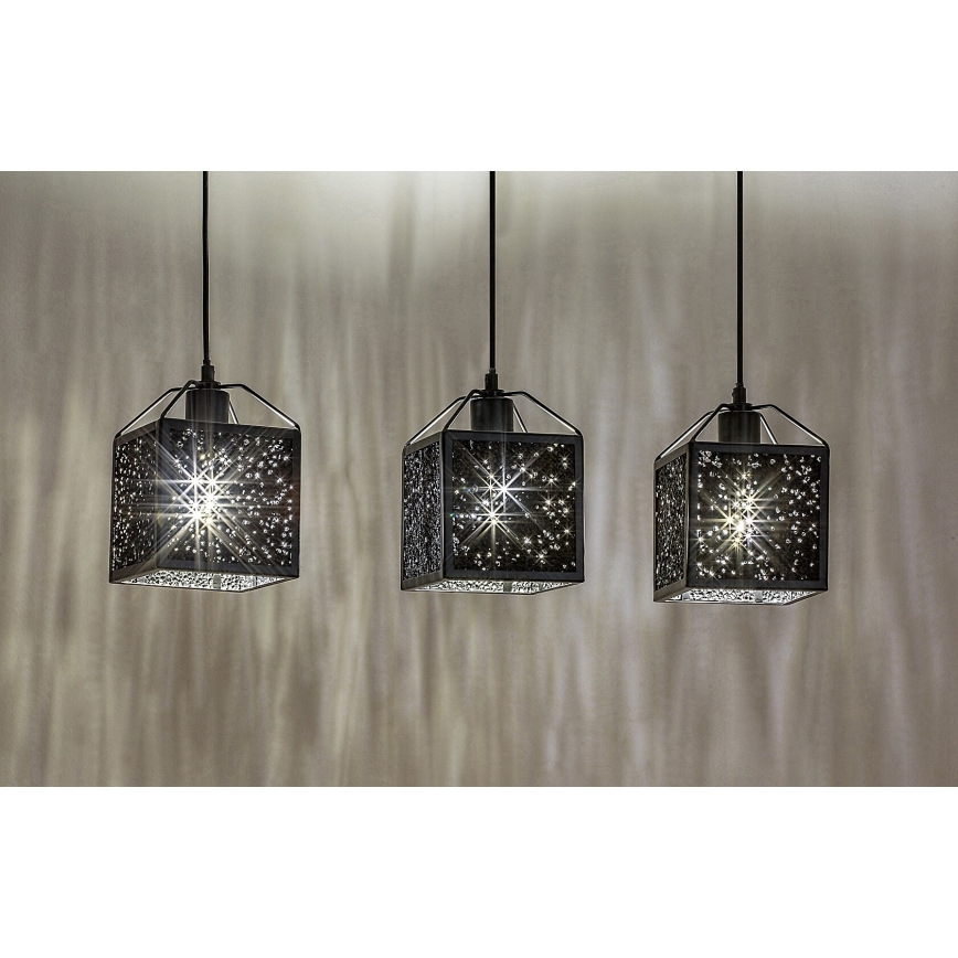 Rabalux - Підвісна люстра 3xE27/40W/230V чорний