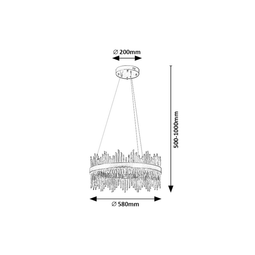Rabalux - Світлодіодна підвісна люстра LED/36W/230V 3000/4000/6000K золотий