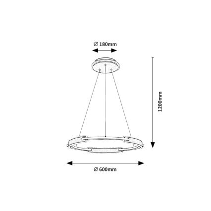 Rabalux - Світлодіодна підвісна люстра LED/45W/230V 3000K/4000K