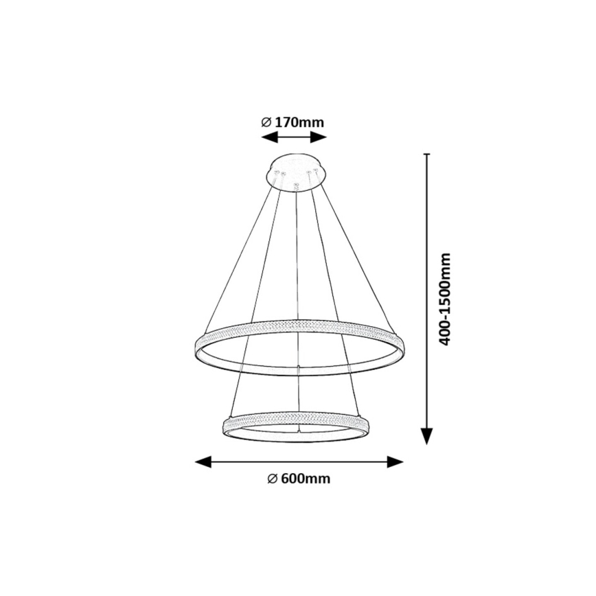 Rabalux - Світлодіодна підвісна люстра LED/60W/230V 3000K
