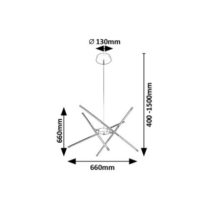 Rabalux - Светодиодная подвесная люстра LED/40W/230V 3000K золотистый