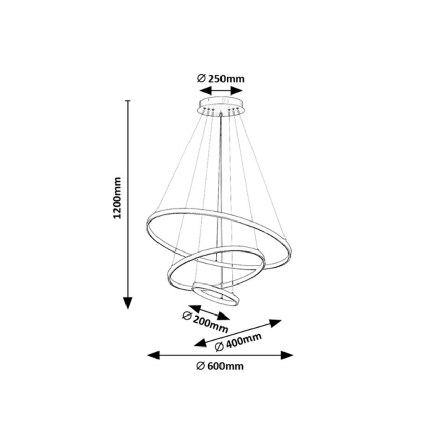 Rabalux - LED Диммируемая люстра на тросе LED/90W/230V 3000-6500K + пульт дистанционного управления