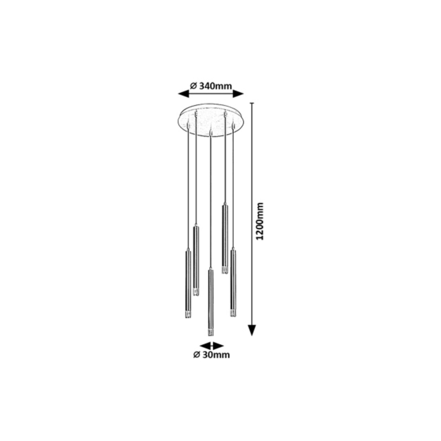 Rabalux - Подвесная люстра 5xG9/5W/230V золотистый