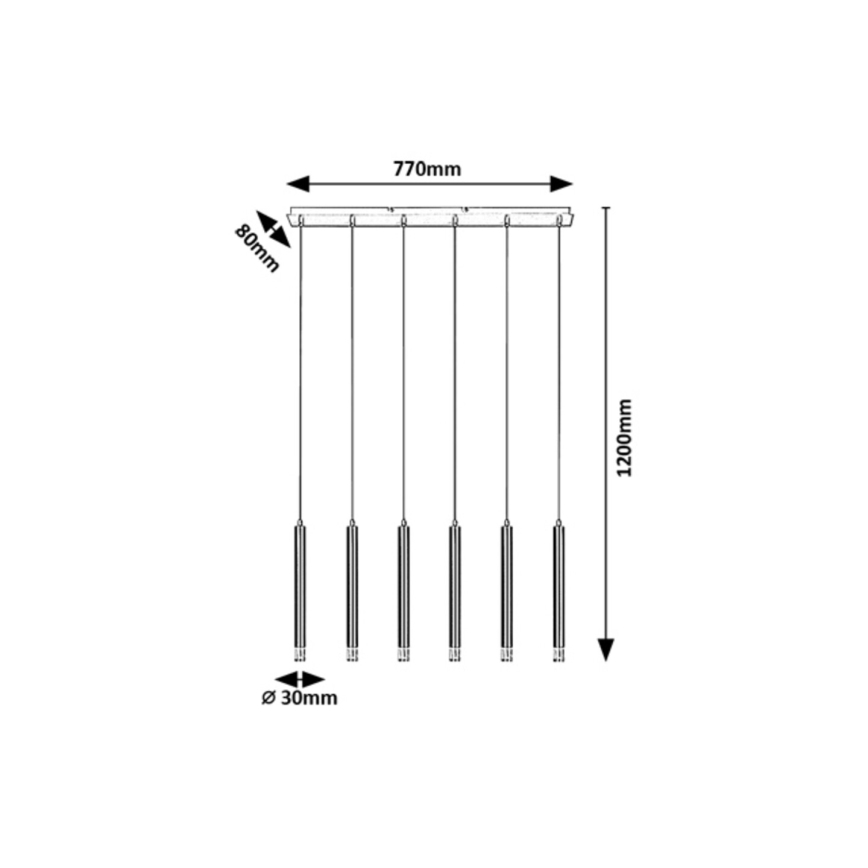 Rabalux - Підвісна люстра 6xG9/5W/230V чорний