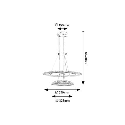 Rabalux - LED-люстра на тросі LED/36W/230V 3000K
