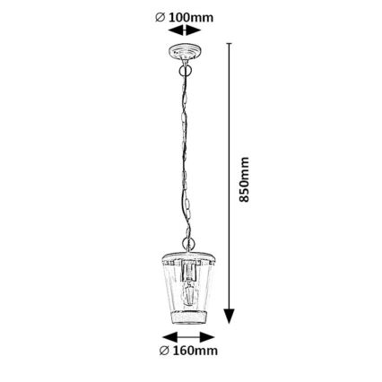 Rabalux  - Вулична люстра на ланцюгу 1xE27/40W/230V IP44