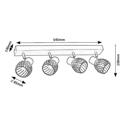 Rabalux - Точковий світильник 4xE14/10W/230V