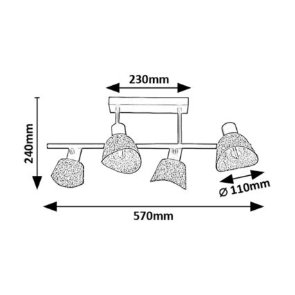 Rabalux - Припотолочная люстра 4xE14/10W/230V