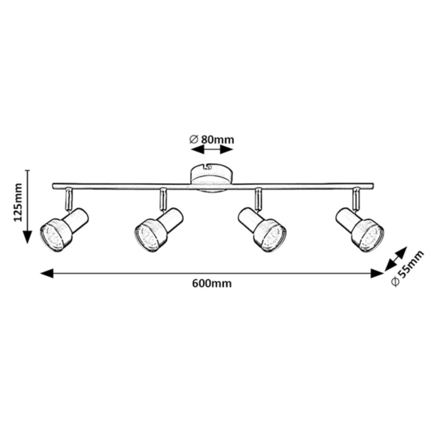Rabalux - Потолочный точечный светильник 4xGU10/50W/230V